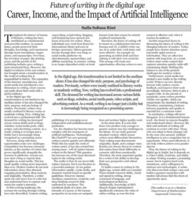The Future of Writing in the Digital Age: Career, Income, and the Impact of Artificial Intelligence